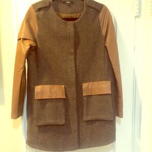 Brown lambskin  and wool blazer/jacket